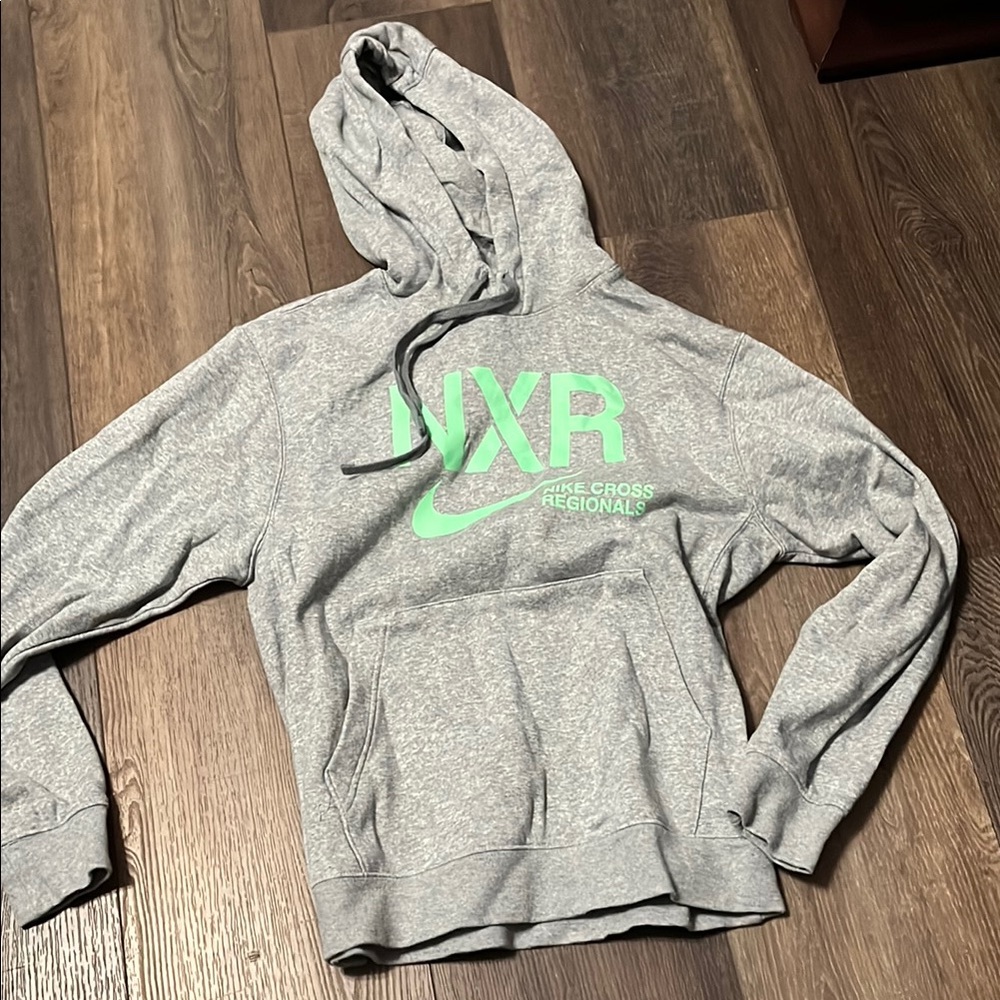 Nike Gray Hoodie with Mint Green NXR Logo
